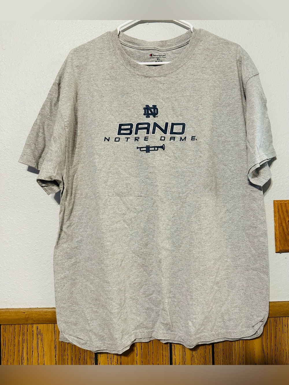 Champion Notre Dame Band Gray Short-Sleeve T-Shirt size XL men